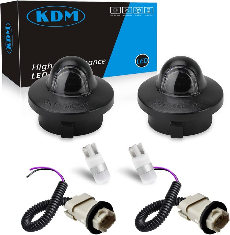 KDM LED License Plate Light Connector Socket Wiring Harness Assembly, Fit for Ford F150 F250 F350 F450 F550 Superduty Ranger Explorer Bronco Excursion Expedition,Black Housing Tag Lamp 6000K White - Image 1